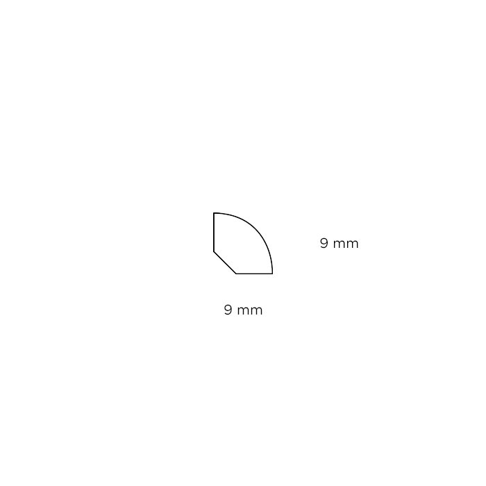 Kvartstafliste hvid - 9 x 9 mm x 3 meter